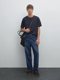 T-shirt manches courtes surpiqûre contrastante