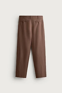 HEMP AND COTTON RELAXED FIT PANTS