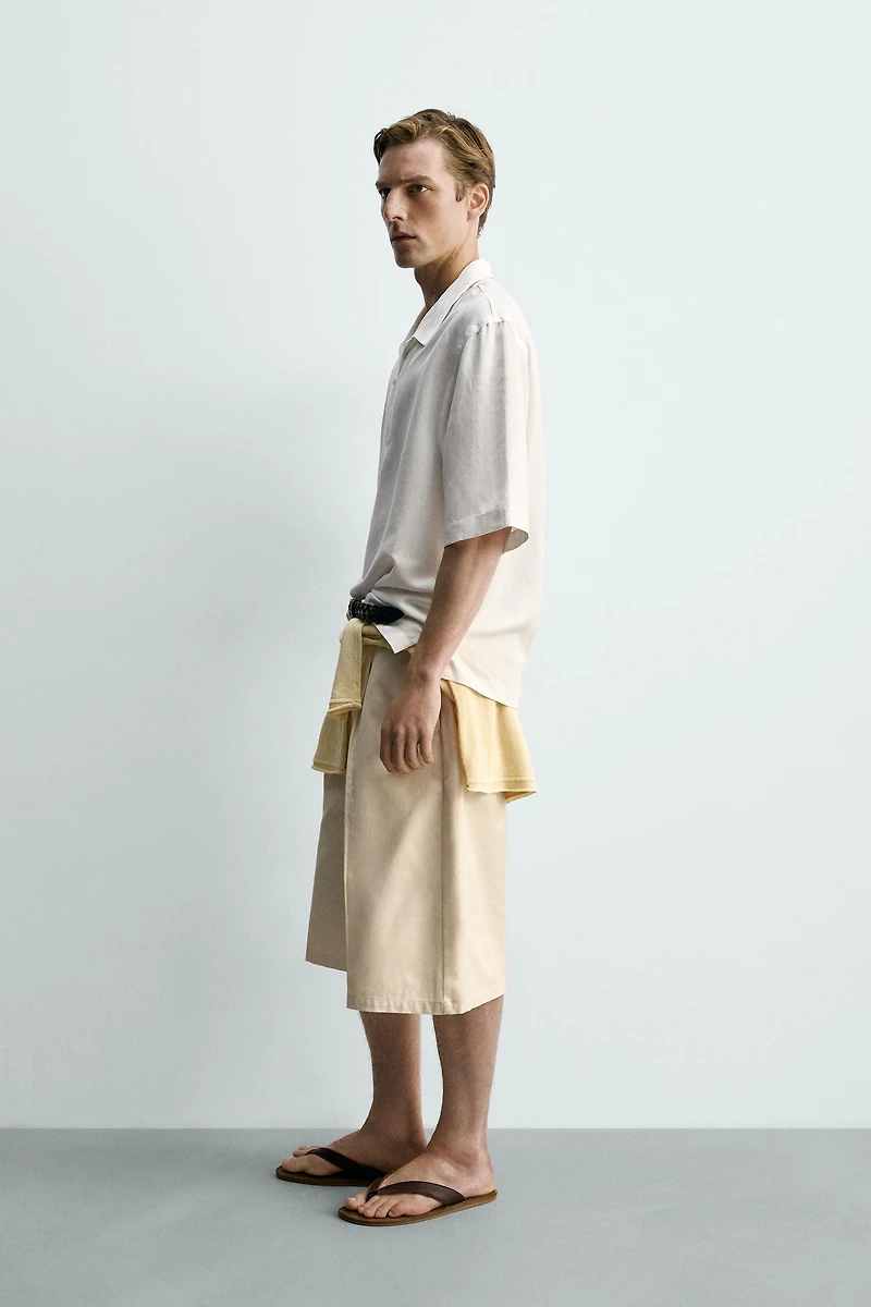 VISCOSE - LINEN POLO SHIRT
