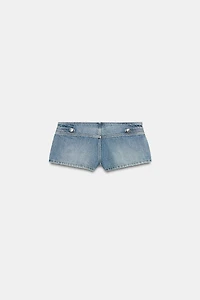 TRF LOW WAIST MINI DENIM SHORTS