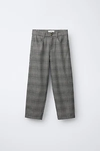 WARM PLAID BARREL PANTS