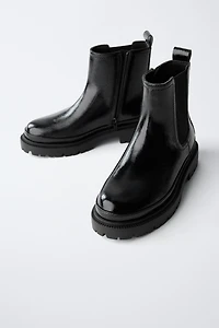 PATENT ANKLE BOOTS