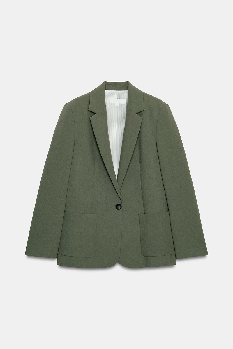STRAIGHT BLAZER WITH SHOULDER PADS
