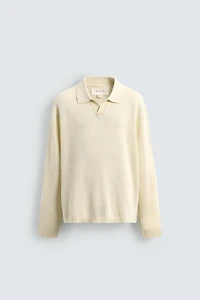 HEMP-COTTON KNIT POLO SHIRT