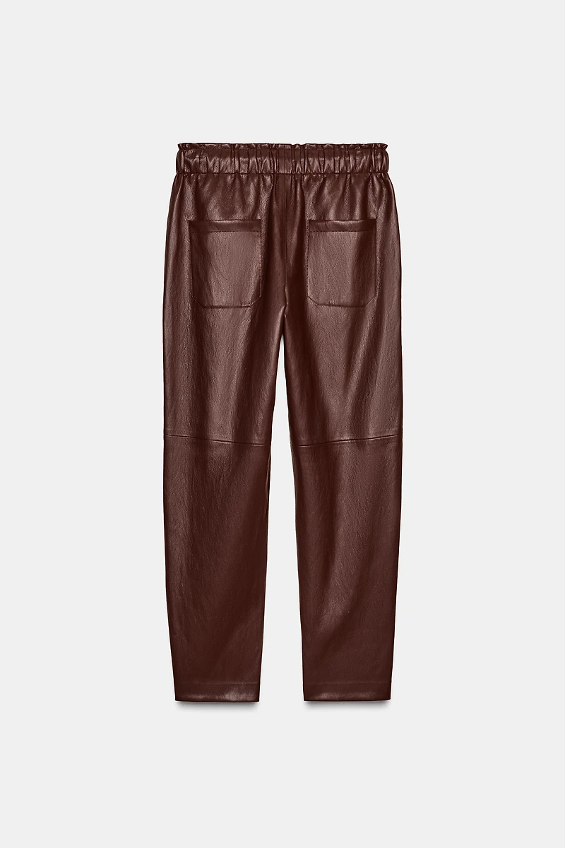 PANTALON MATIÈRE SYNTHÈTIQUE AVEC TAILLE ÉLASTIQUE
