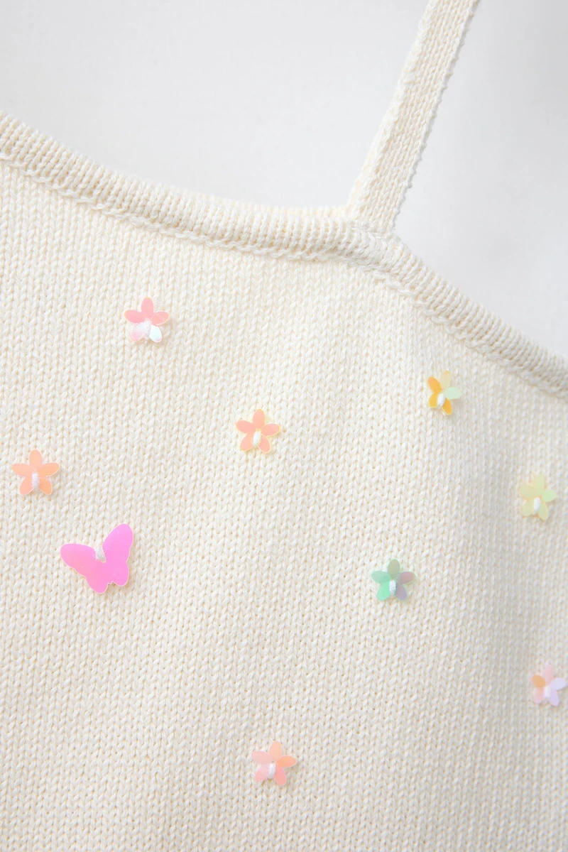 ASYMMETRIC BEADED KNIT TOP