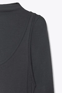 DOUBLE BELT EFFECT TIE DRESS