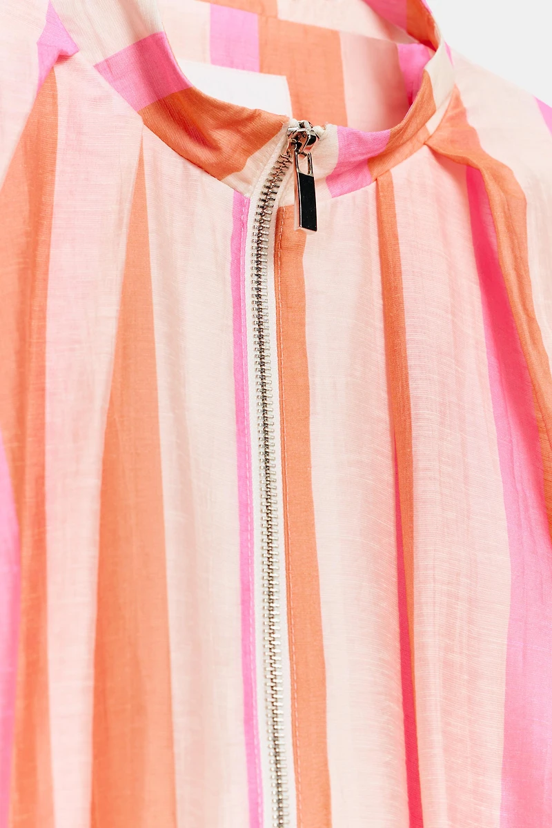 VESTE BOMBER À RAYURES