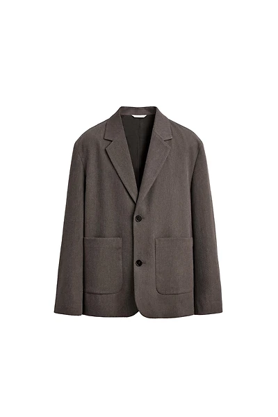 RELAXED FIT TEXTURED SUIT BLAZER