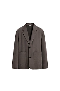 RELAXED FIT TEXTURED SUIT BLAZER