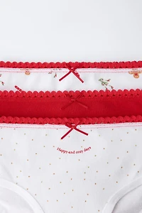 1-6 ANS/ LOT DE TROIS CULOTTES ARBRE ET BISCUIT