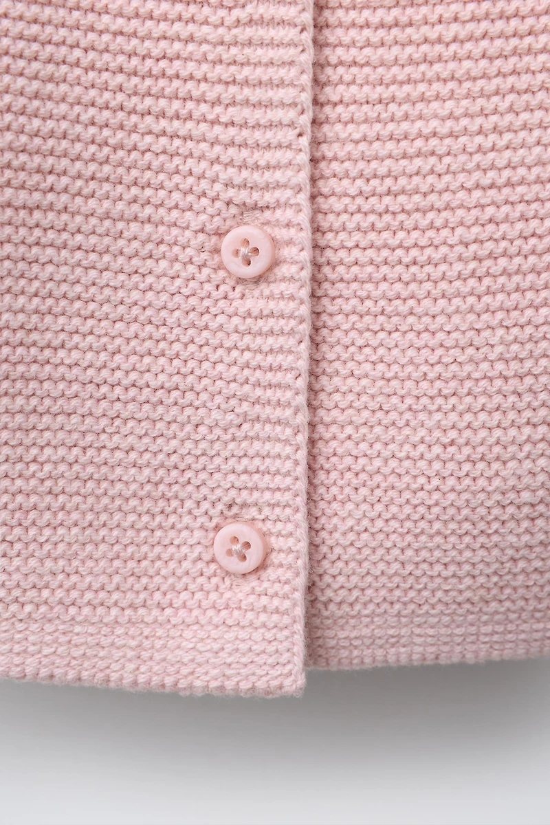 CROCHET FLOWER KNIT SWEATER