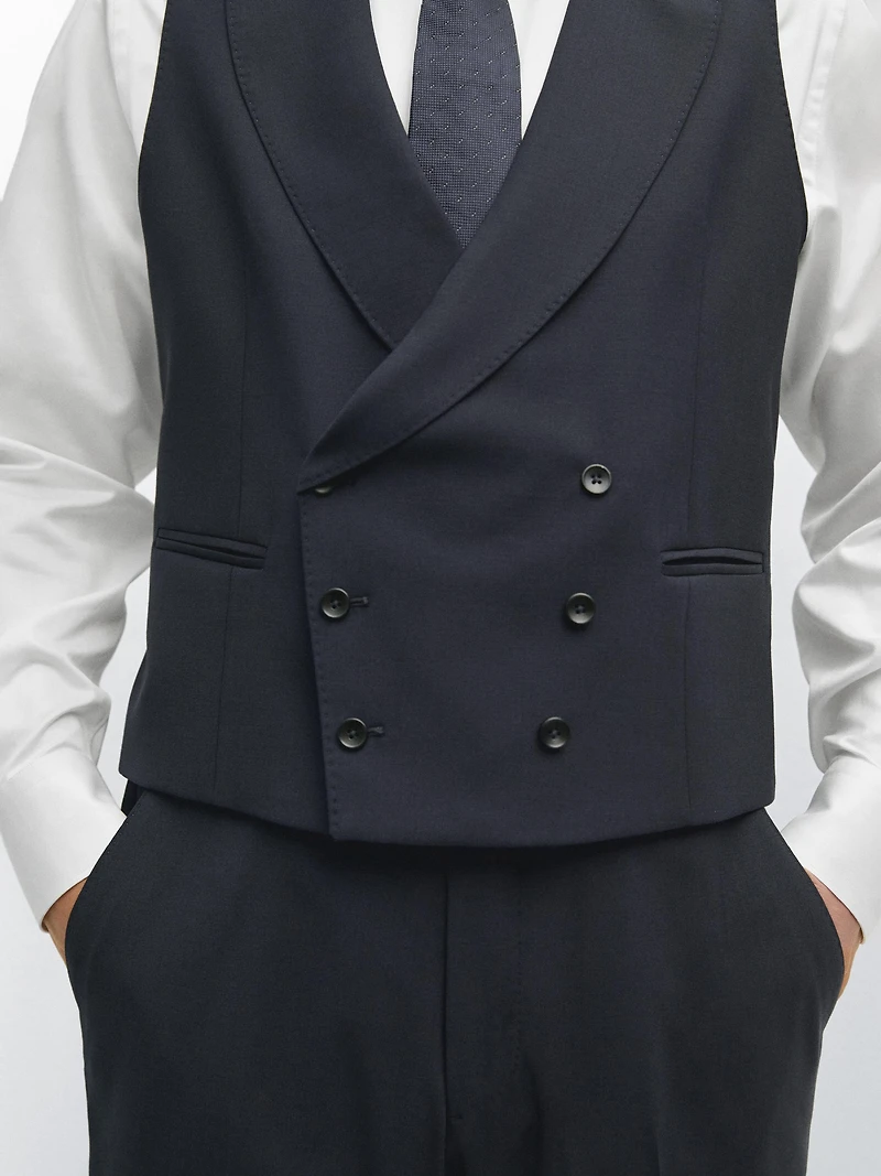 Cool wool suit waistcoat