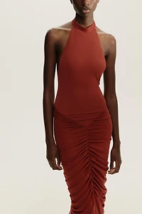 ROBE HALTER AVEC TULLE