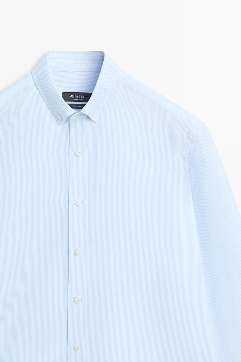 100% cotton regular fit striped shirt