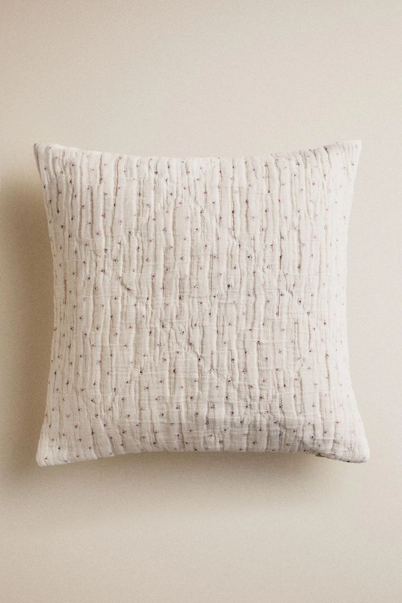 HOUSSE DE COUSSIN ENFANT GAZE FLORALE