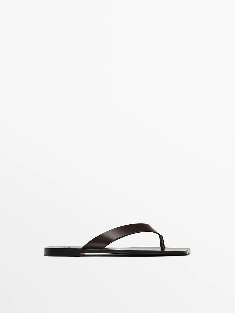 Leather toe divider sandals