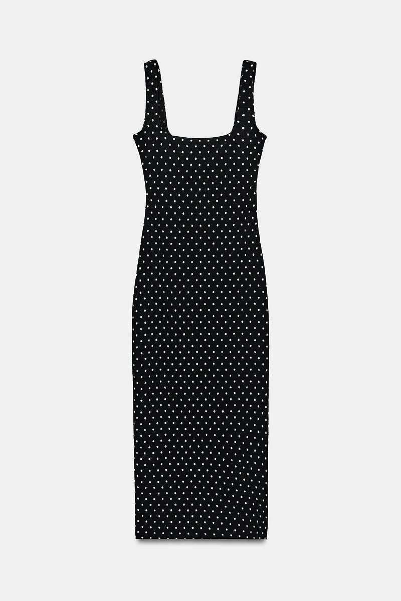 TEXTURED MIDI DRESS