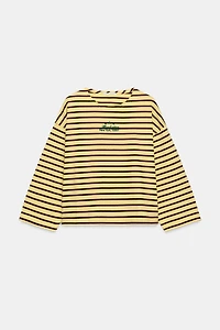STRIPED TEXT T-SHIRT