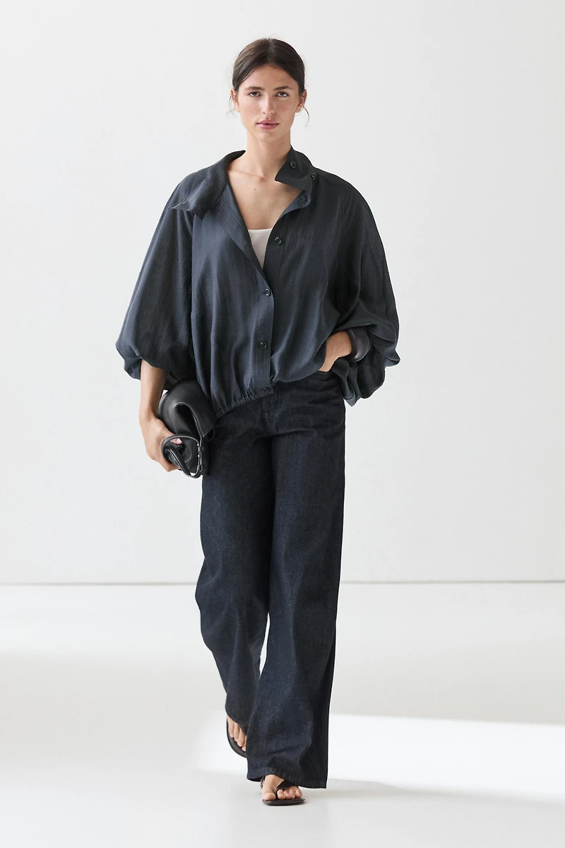 Veste bomber fluide détail bouffant