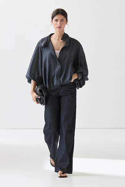 Veste bomber fluide détail froncé