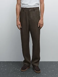 Faded total look linen trousers