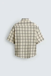 RELAXED FIT PLAID JACQUARD SHIRT