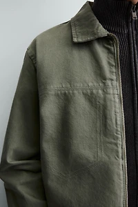 WASHED ZIP-UP OVERSHIRT