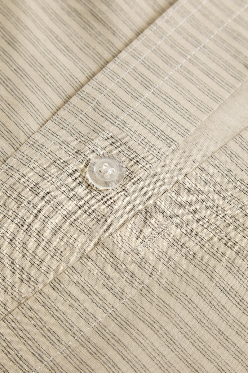 DYED THREAD STRIPED DUVET COVER