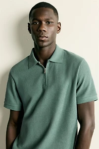 REGULAR FIT ZIP POLO SHIRT