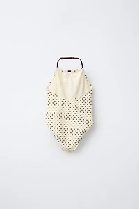 6-14 ANS/ MAILLOT DE BAIN HALTER À POIS