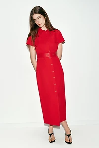 BELTED MIDI DRESS