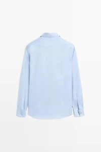 Slim fit 100% cotton shirt with double cuffs