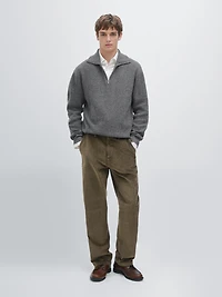 Relaxed fit corduroy denim-effect trousers
