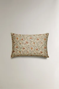 SATEEN PILLOWCASE WITH FLOWERS (300 THREAD COUNT)