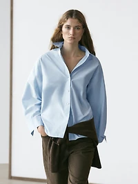 Raglan sleeve poplin shirt