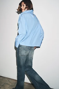ZW COLLECTION STRIPED MULTI-POSITION SCARF SHIRT
