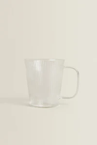 BOROSILICATE GLASS MUG WITH LINES
