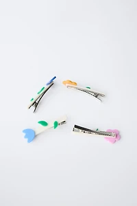 FOUR-PACK OF FLOWER HAIR CLIPS