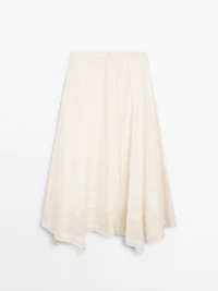 Cotton blend midi skirt with seam details