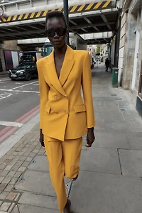 HIGH-WAISTED SLIM PANTS