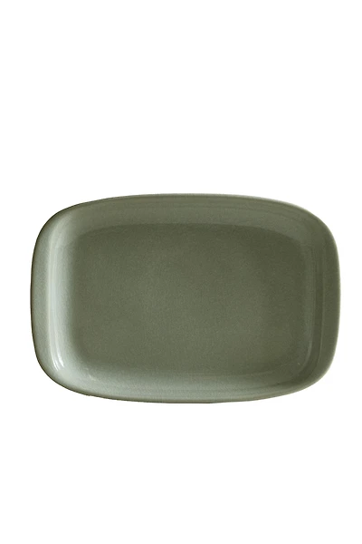 ENAMELED STONEWARE SERVING DISH