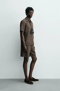 REGULAR FIT HEMP-COTTON SHORTS