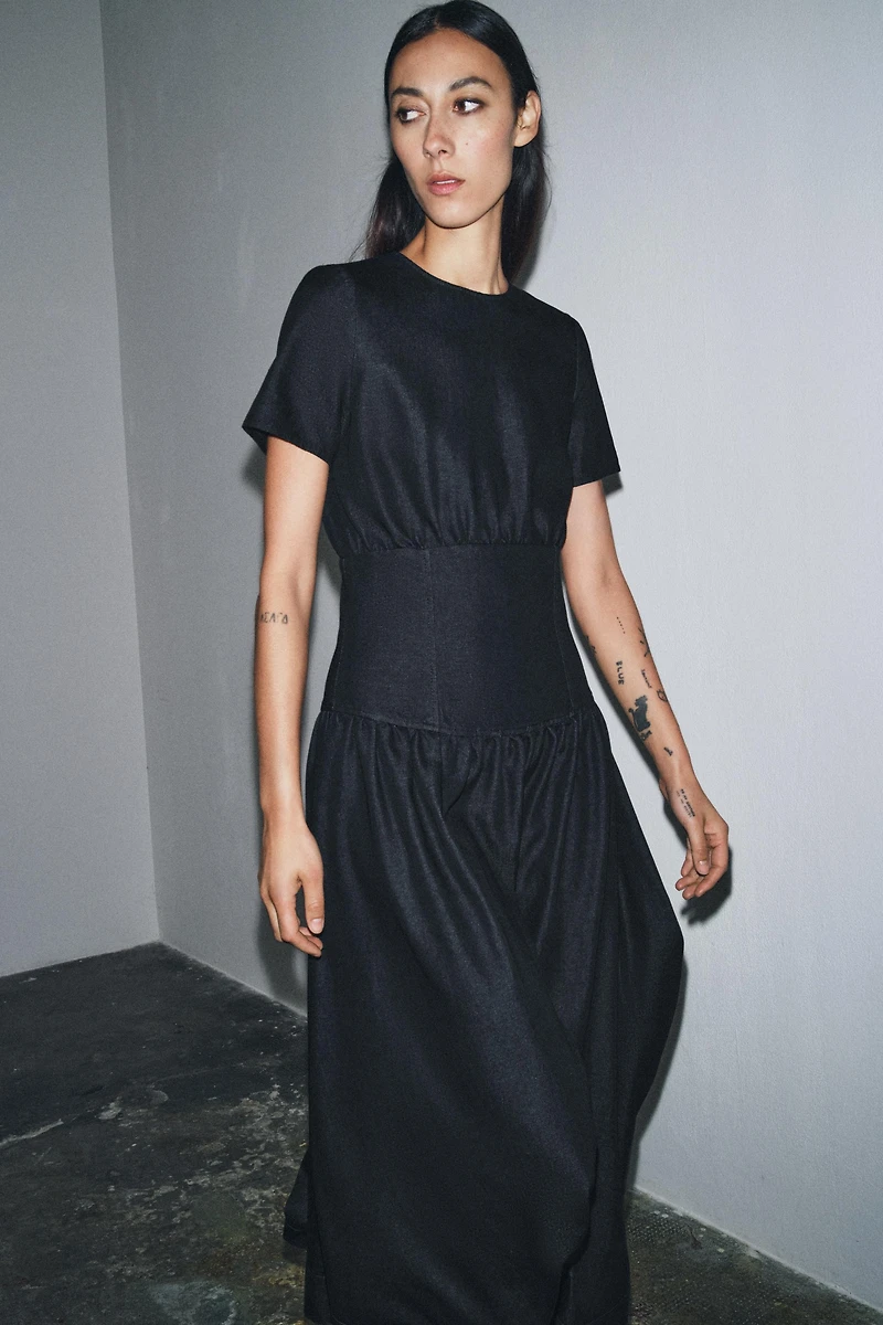 ZW COLLECTION DENIM MIDI DRESS