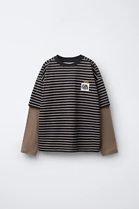 DOUBLE SLEEVE STRIPED T-SHIRT