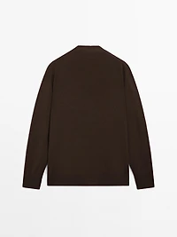 Long linen blend knit cardigan