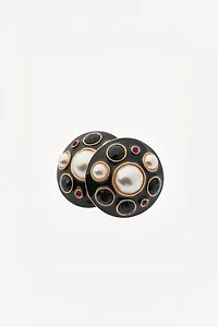 WILLY CHAVARRIA X ZARA PEARL JEWEL BUTTON EARRINGS
