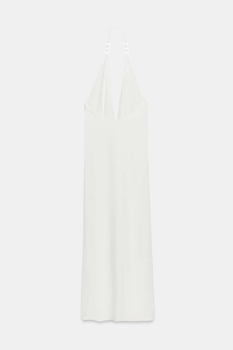 BEADED HALTER MAXI DRESS