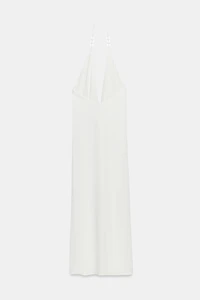 BEADED HALTER MAXI DRESS