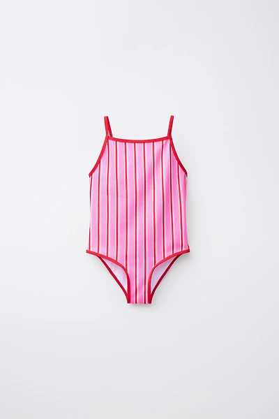 6-14 YEARS / STRIPED SWIMSUIT